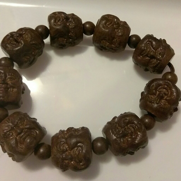 Other - Wooden Handmade Large Buddha head Bracelet